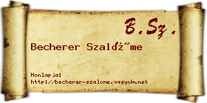 Becherer Szalóme névjegykártya